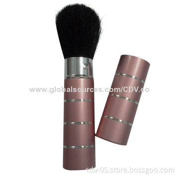 Makeup Retractable Brush, Made of Aluminum Ferrule and Handle, with Great Synthetic Hair